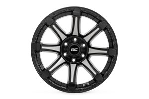 Wheel - Rough Country - 81 Series, One-Piece, Machined Spokes, 20x9, 8x180, 0mm - Semi Gloss Black